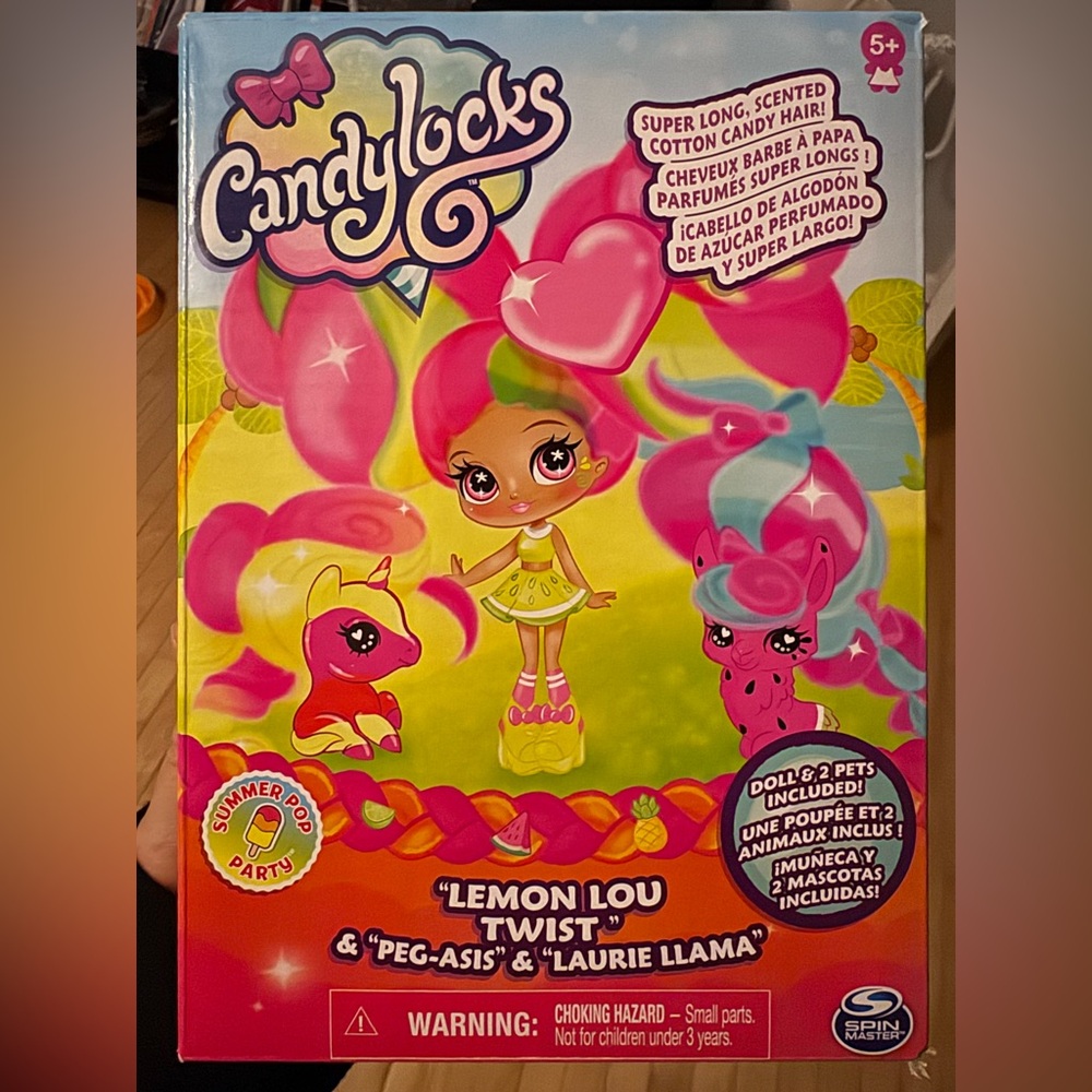 Candylocks Lemon Lou Twist Doll with Pets Peg-asis & Laurie Llama